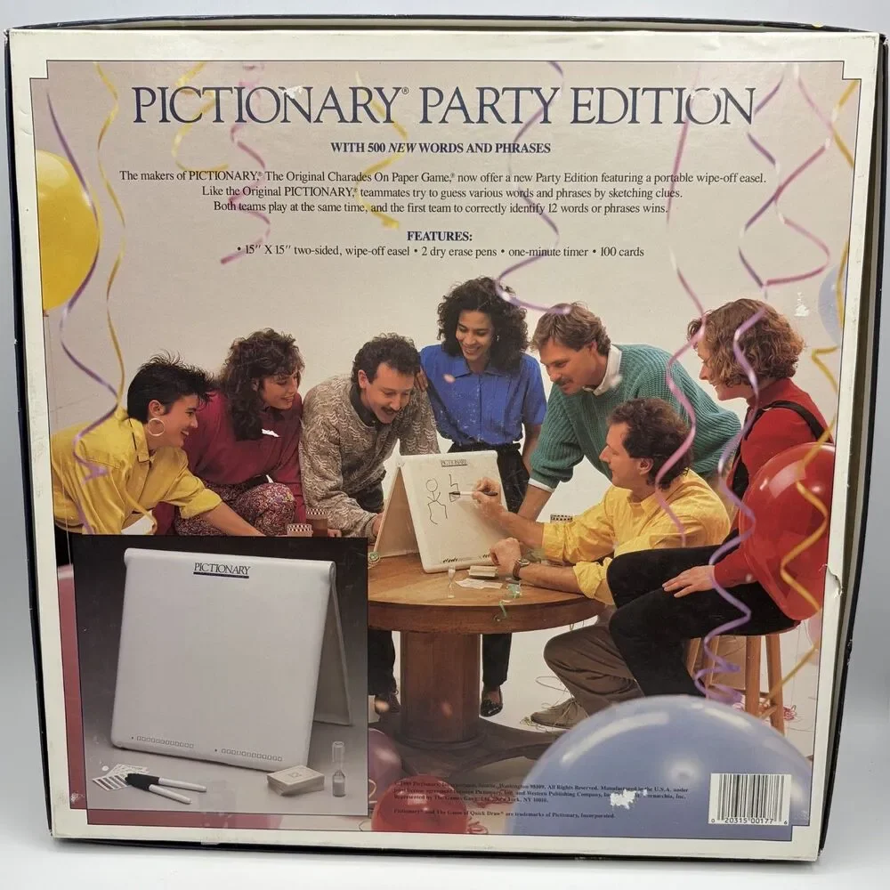 Pictionary Party Edition Vintage (1989) Board Game Made In USA